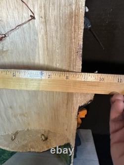 BORUCA MASK Hand Carved Wood Signed Birds And Frogs Read Discription Damage