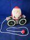 Briere Folk Art Pull Toy 1990 Santa Claus Egg Ball & 1992 Cart / Cradle #304