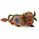 Brown Bull Oaxacan Alebrije Wood Carving Mexican Art Animal Sculpture Painting