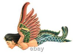 Bali Winged Flying Mermaid Mobile Spiritchaser Carved wood Balinese art 37