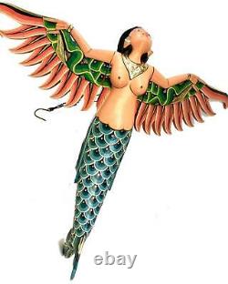 Bali Winged Flying Mermaid Mobile Spiritchaser Carved wood Balinese art 37