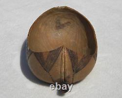 Beautiful 20th Century Folk Art Hand Carved Canoe Shaped Wooden Bowl