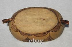 Beautiful 20th Century Folk Art Hand Carved Canoe Shaped Wooden Bowl