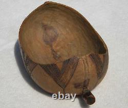 Beautiful 20th Century Folk Art Hand Carved Canoe Shaped Wooden Bowl