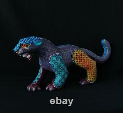 Beautiful Oaxacan Wood Carving Jaguar Alebrije. Mexican Folk Art