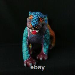 Beautiful Oaxacan Wood Carving Jaguar Alebrije. Mexican Folk Art