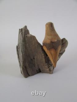Ben Ortega New Mexico Folk Art Wood Carving Bird Sculpture
