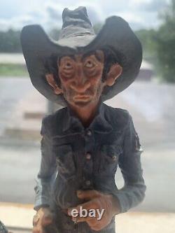 Bill Plunkett Somebody's Baby Smoking Sculpture Figurine Western Cowboy Folk Art