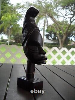 Black History Month 1970's Haitian / African Woman Hand Carved Wooden Bust