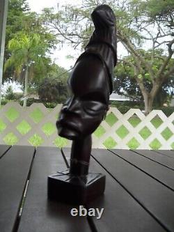 Black History Month 1970's Haitian / African Woman Hand Carved Wooden Bust