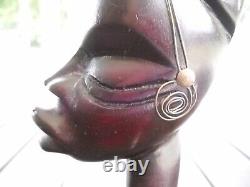 Black History Month 1970's Haitian / African Woman Hand Carved Wooden Bust