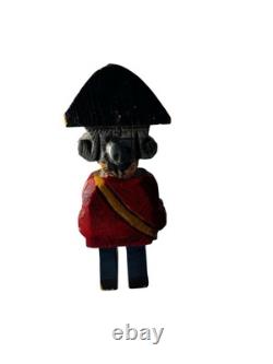 British Red Coat Revolutionary Soldier Horse Hand Carved Wooden Folk Art 3 Piece