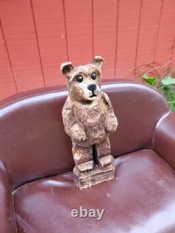 Brown Bear Cub Chainsaw Carving
