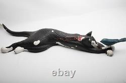 Bruce W Murphy Cat with Bird 1992 Wood Carving