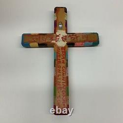 Bryan Cunningham MILAGROS Hand-Carved Painted Cross 2014 Contemporary Folk Art