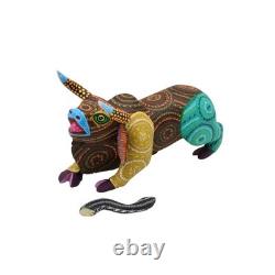 Bull Alebrije Hand Carved Wooden Mexican Folk Art Sculpture Oaxaca Painted