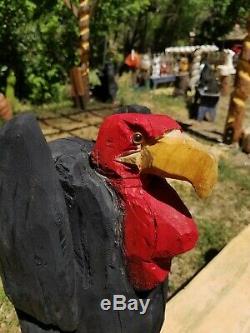 Buzzard Vulture Wood Sculpture Carving Chainsaw Folk Art Garden Art