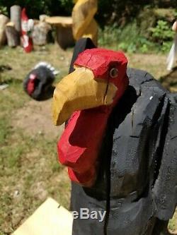 Buzzard Vulture Wood Sculpture Carving Chainsaw Folk Art Garden Art
