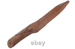 C1910 Lookout Mountain Tennessee Folk Art carved Pyrography Civil war rifles let