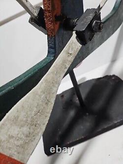 CARVED FOLK ART INDIAN IN CANOE WHIRLIGIG W Stand 22x17 Vtg Original Paint