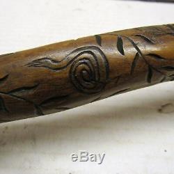 CIVIL War Navy New Jersey Blue Folk Art Carved Cane Walking Stick 1862 Raj