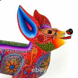 COYOTE Oaxacan Alebrije Wood Carving Mexican Art Sculpture Painting Decor