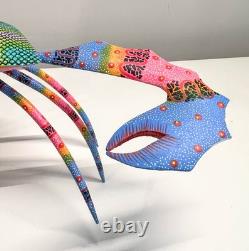 CRAB Alebrije Oaxacan Wood Carving Folk Art Oaxaca Mexico SIGNED