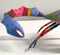 CRAB Alebrije Oaxacan Wood Carving Folk Art Oaxaca Mexico SIGNED