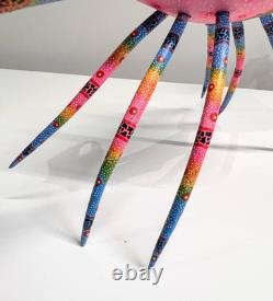 CRAB Alebrije Oaxacan Wood Carving Folk Art Oaxaca Mexico SIGNED