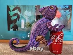 Camaleon Alebrije Hand Painted Oaxacan Wood Carving Folk Art Oaxaca Mexico