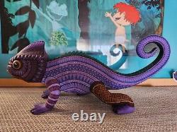 Camaleon Alebrije Hand Painted Oaxacan Wood Carving Folk Art Oaxaca Mexico