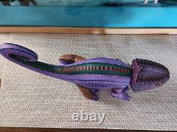 Camaleon Alebrije Hand Painted Oaxacan Wood Carving Folk Art Oaxaca Mexico