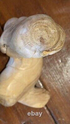 Carlos Barela B. 1957 Cedar Carving of a Mermaid Signed & Dated 2003 Taos NM