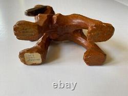 Carter Hoffman Carved Wood Original Stamped and Tagged Dog Beagle