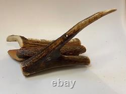 Carved Deer Wood Mail Range Hunting Scene Folk Art