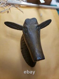Carved Folk Art Animal Head