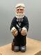 Carved Folk Art Bond Claus Santa England Black Bowtie 2008 Old World Vtg Htf