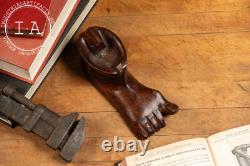 Carved Folk Art Foot Ashtray Carved Folk Art Foot Ashtray