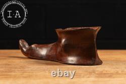 Carved Folk Art Foot Ashtray Carved Folk Art Foot Ashtray