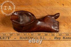 Carved Folk Art Foot Ashtray Carved Folk Art Foot Ashtray