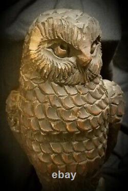 Carved Folk Art Owl Decoy