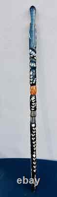 Carved Folk Art Walking Stick Cane Staff Snake Head Jamaican Magic Voodoo 42