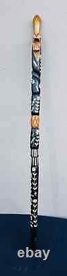 Carved Folk Art Walking Stick Cane Staff Snake Head Jamaican Magic Voodoo 42