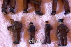 Carved Folk Art Wood Figures German Bavarian Swiss People Vintage Group of Ten