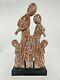 Carved Musical Flutist Family Folk Art Garden Wood Sculpture