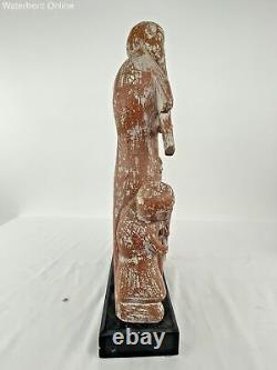 Carved Musical Flutist Family Folk Art Garden Wood Sculpture