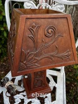 Carved Vintage Wood Honudras Art Sculpture Folk Art Carving Lamp Latin America