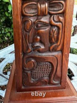 Carved Vintage Wood Honudras Art Sculpture Folk Art Carving Lamp Latin America