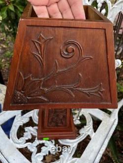 Carved Vintage Wood Honudras Art Sculpture Folk Art Carving Lamp Latin America