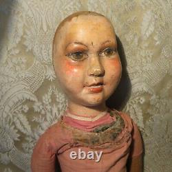 Carved Wood Character Folk Art Doll Antique